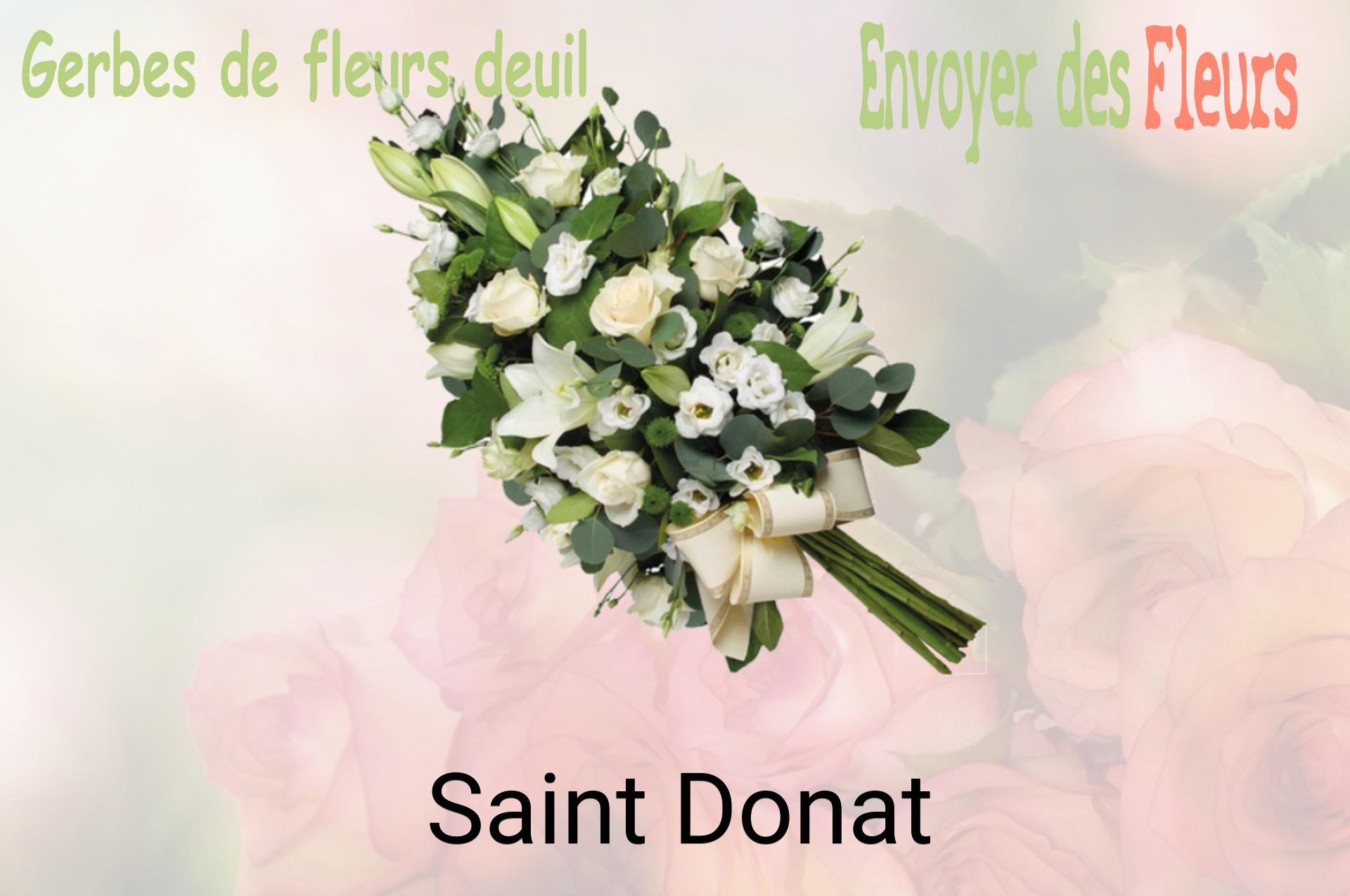 Gerbe de fleurs de deuil livrée à Saint-Donat
